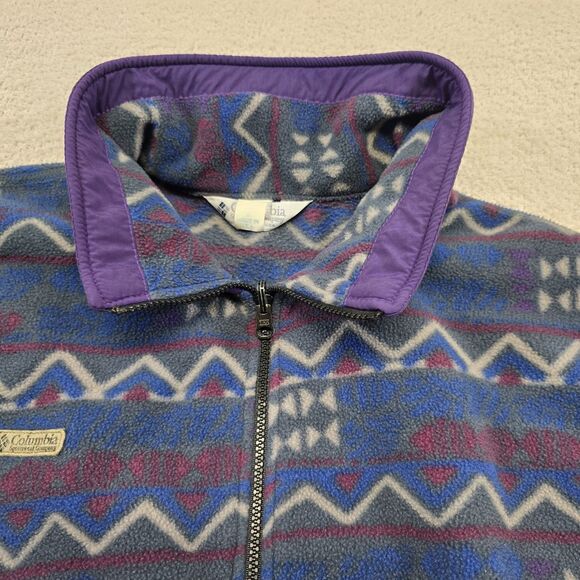 Vintage Columbia Jacket Mens XL Fleece Abstract Aztec Full Zip Made in USA - Picture 11 of 14